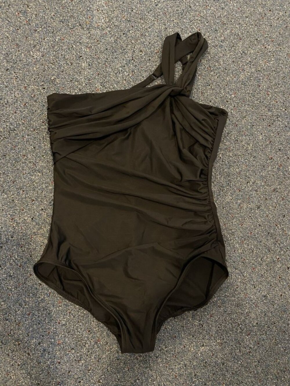 NWOT Miraclesuit Bathing Suit Swim One Piece One Shoulder Black 16 New